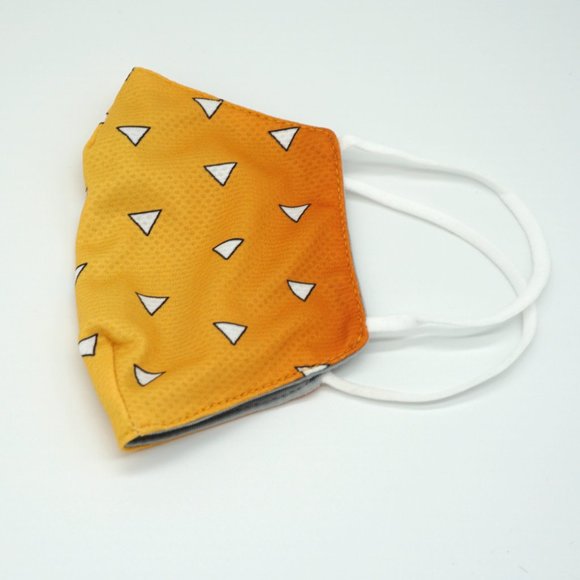 Yellow Zenitsu Reusable Facemask Triangular Design - Picture 4 of 5